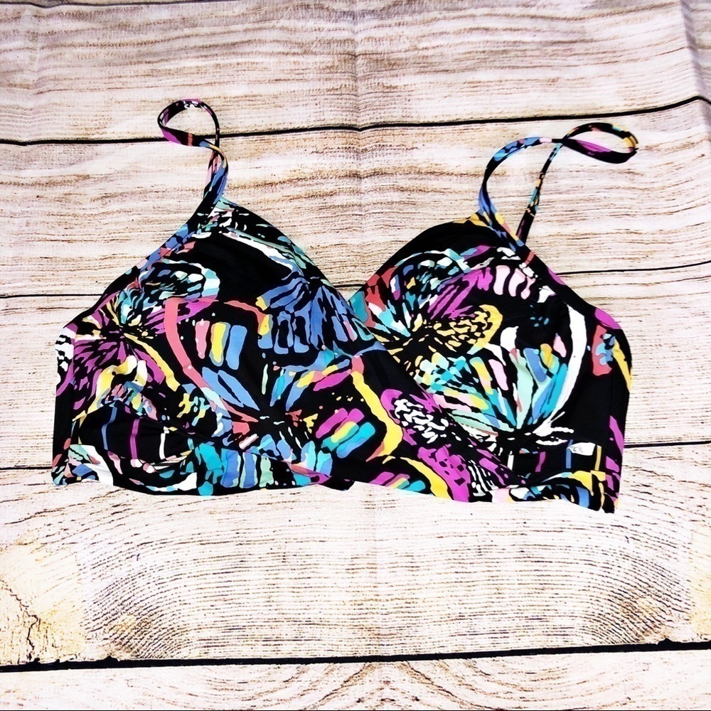 Vera Bradley Reversible Bikini Top Size L 12/14